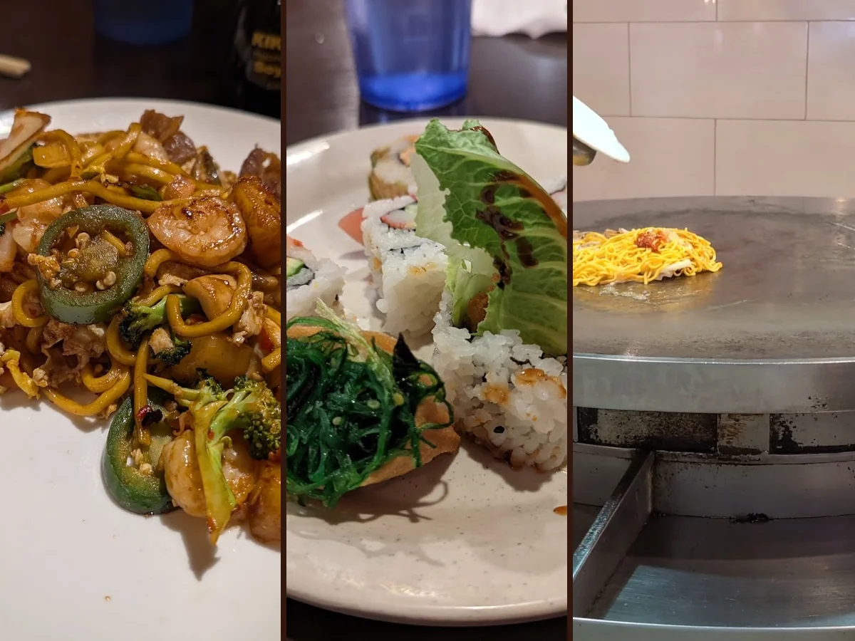 Fresh food arranged across the buffet line.