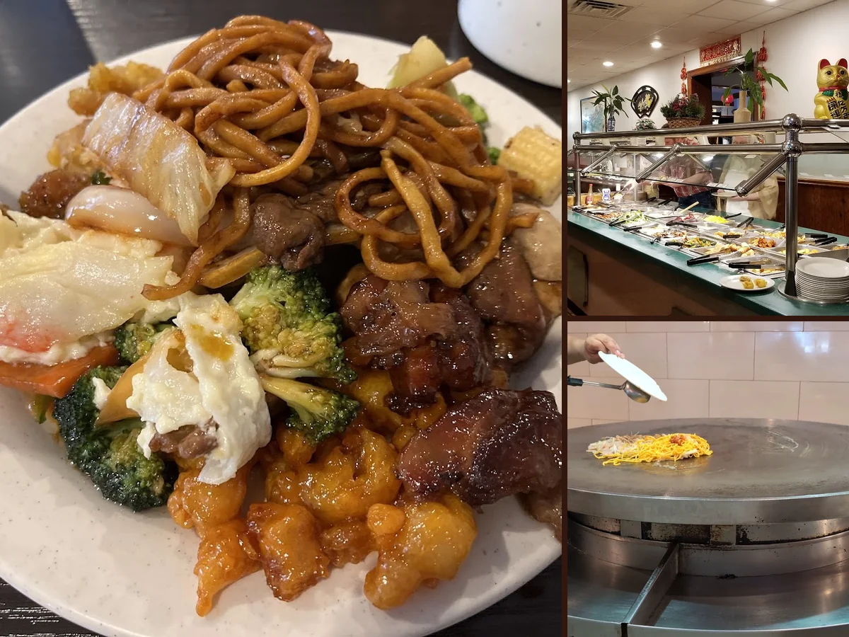 Fresh food arranged across the buffet line.