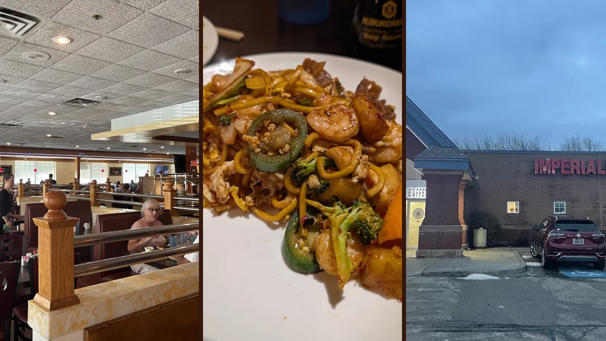 Sushi and hot dishes at the buffet.